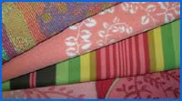 Pile of colorful fabrics