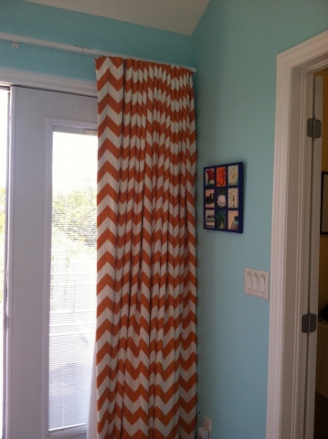 Long drapes with vertical pleats